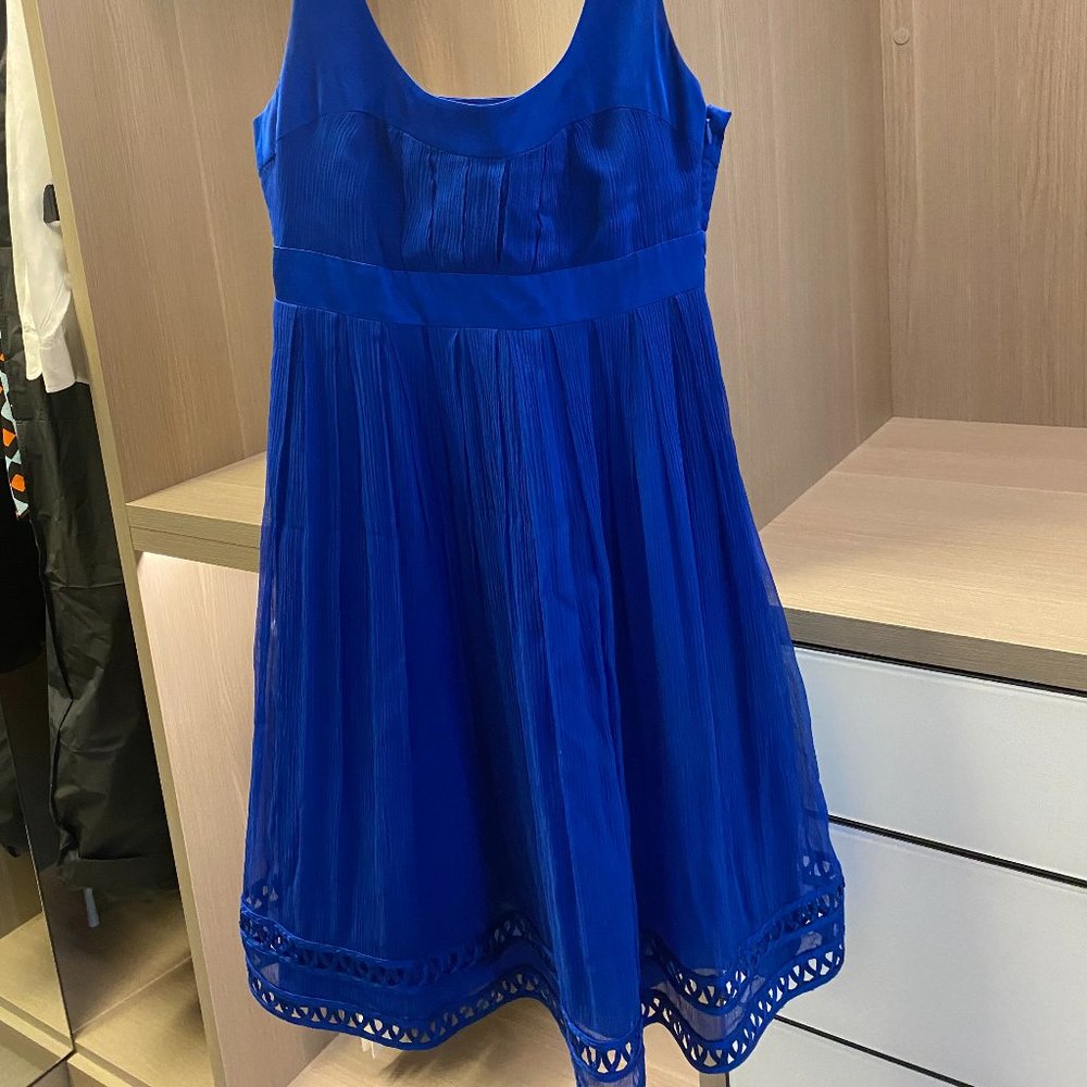 Blue Silk Baby Doll Dress